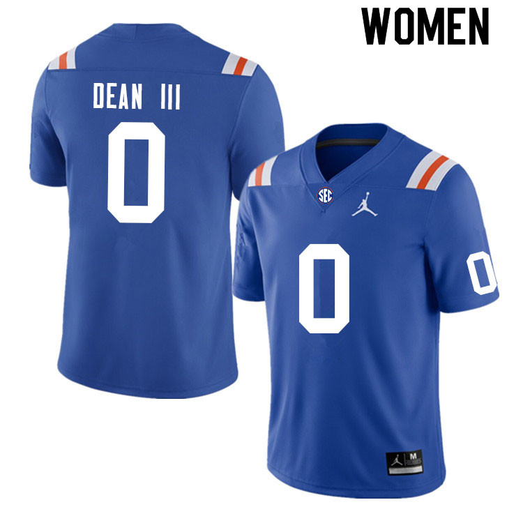 Women #0 Trey Dean III Florida Gators College Football Jerseys Sale-Throwback - Click Image to Close